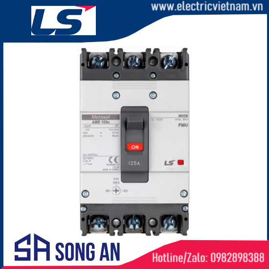 Aptomat MCCB 3P ABS103c FMU Icu 37KA