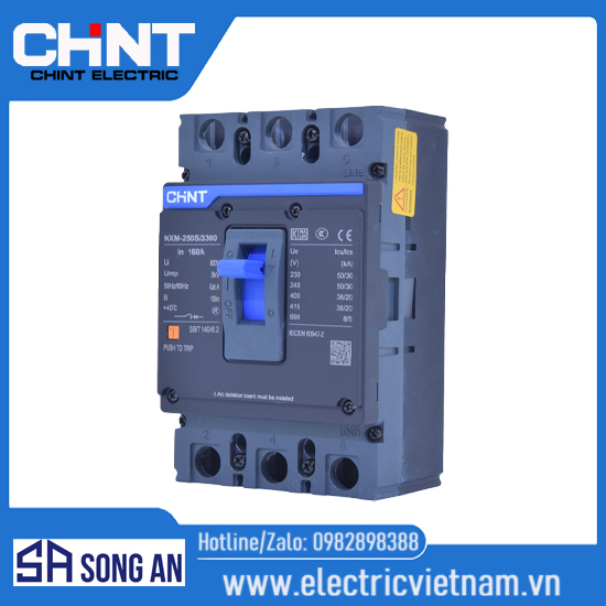 Aptomat MCCB NXM250S- 3P Icu=35kA; Idm (160A, 200A. 250A)