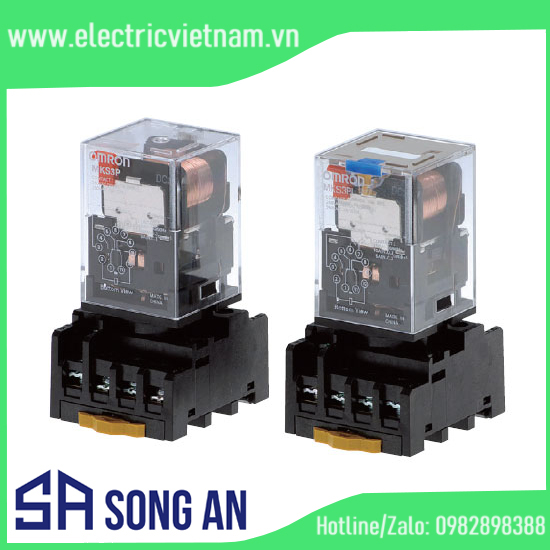 Rơ le trung gian 8 chân có đèn (3NO+3NC)