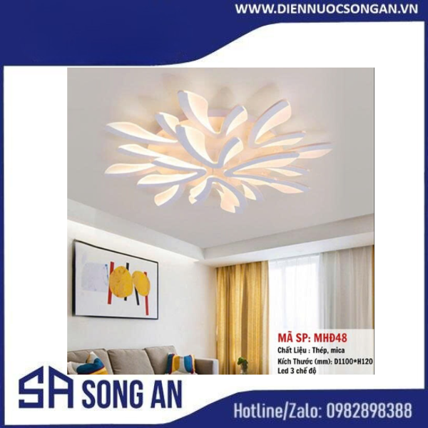 Đèn mâm LED hình hoa / cánh lá (đèn mâm LED ốp trần nghệ thuật)