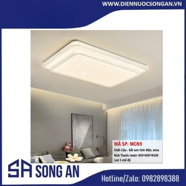 Đèn mâm LED ốp trần hình chữ nhật (đèn LED ốp trần trang trí)