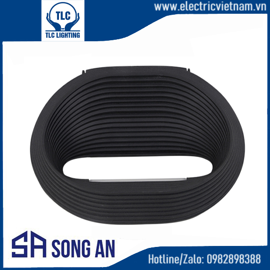 Đèn LED tường hình tròn có gân vỏ đen 12W