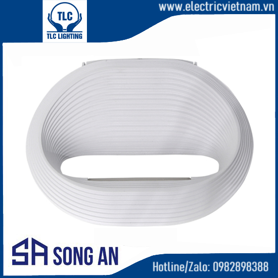 Đèn LED tường hình tròn có gân vỏ trắng 12W