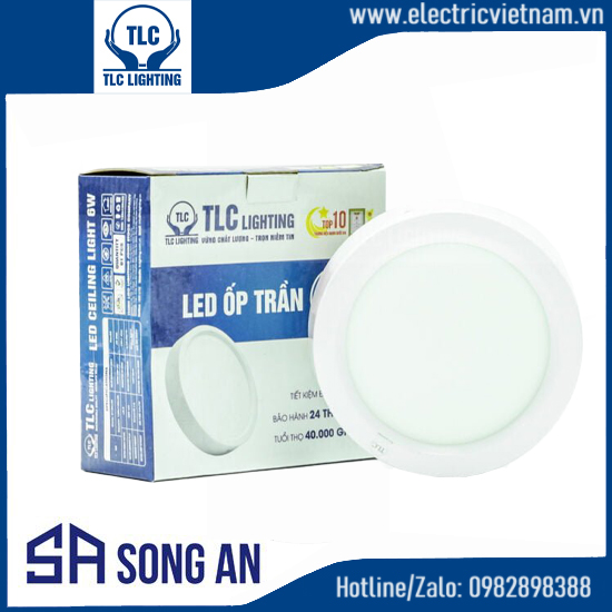 Đèn ốp nổi LED đơn sắc Tròn - Vỏ trắng