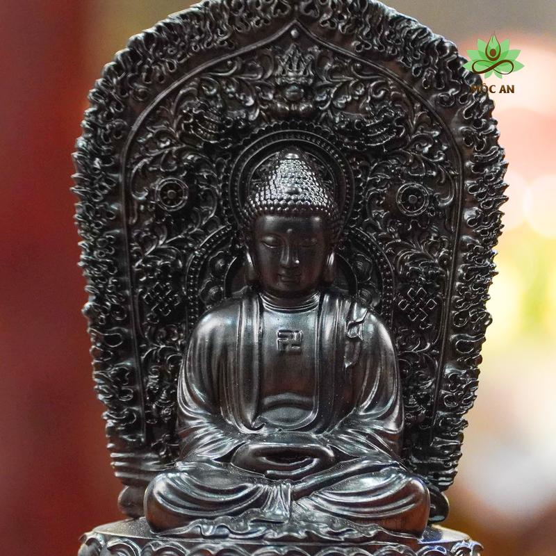 Tượng Phật Gỗ Mun Hoa Để Ô Tô, Để Bàn Làm Việc
