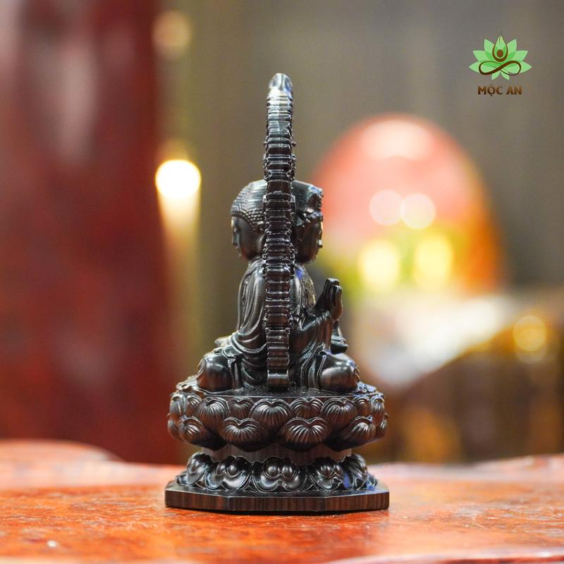 Tượng Phật Gỗ Mun Hoa Để Ô Tô, Để Bàn Làm Việc