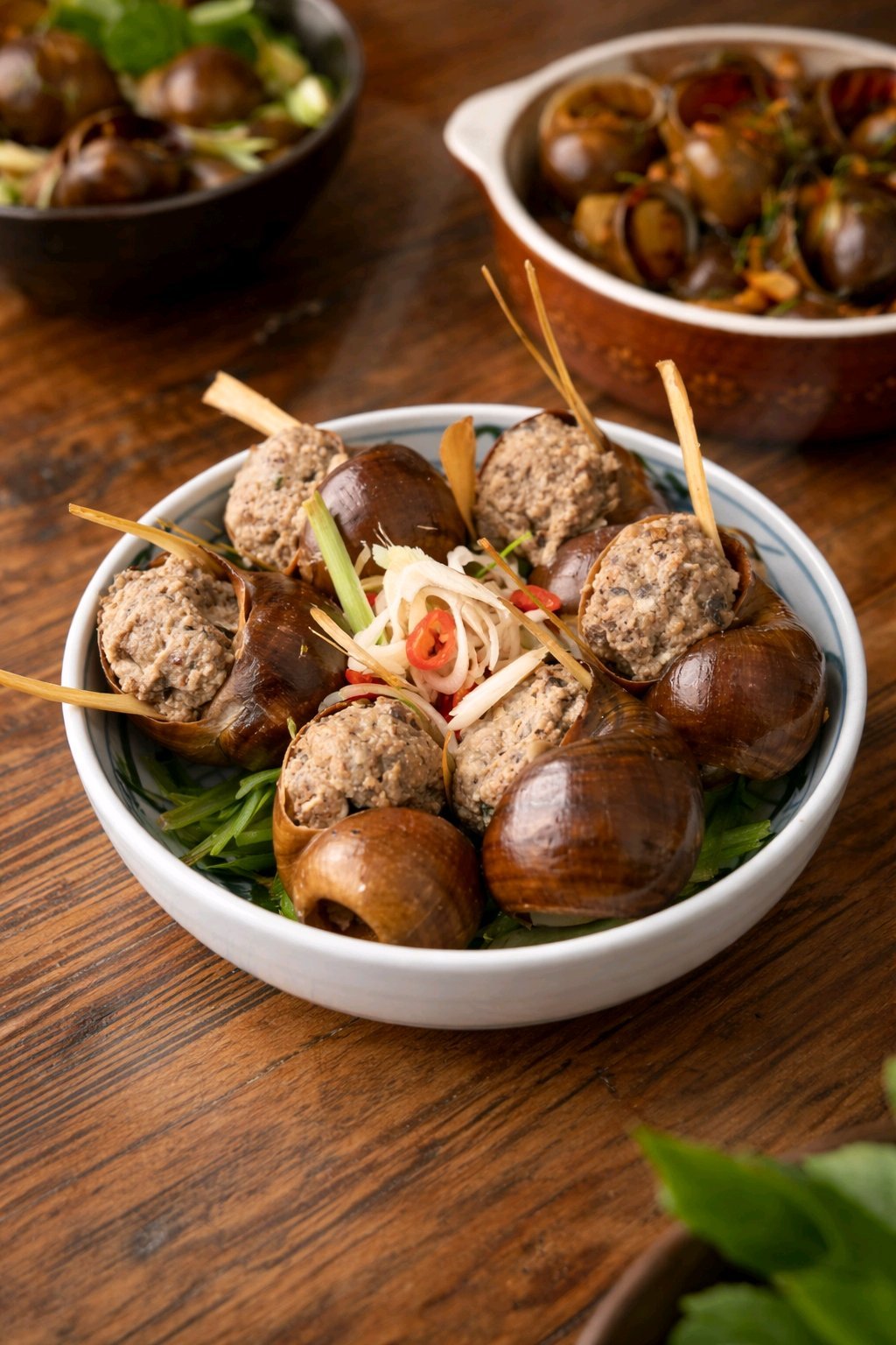 Ốc Bươu Nhồi Thịt - Vỉ (12con)