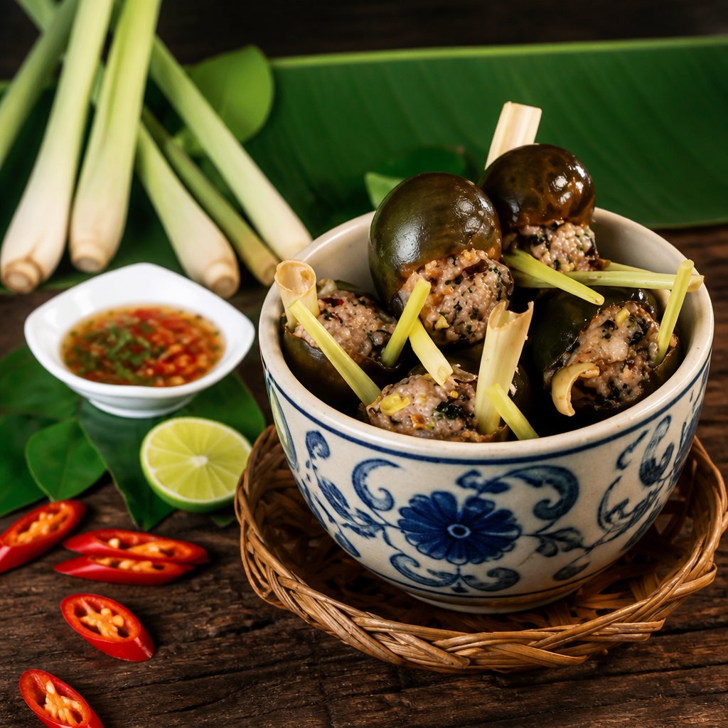 Ốc Bươu Nhồi Thịt - Vỉ (12con)
