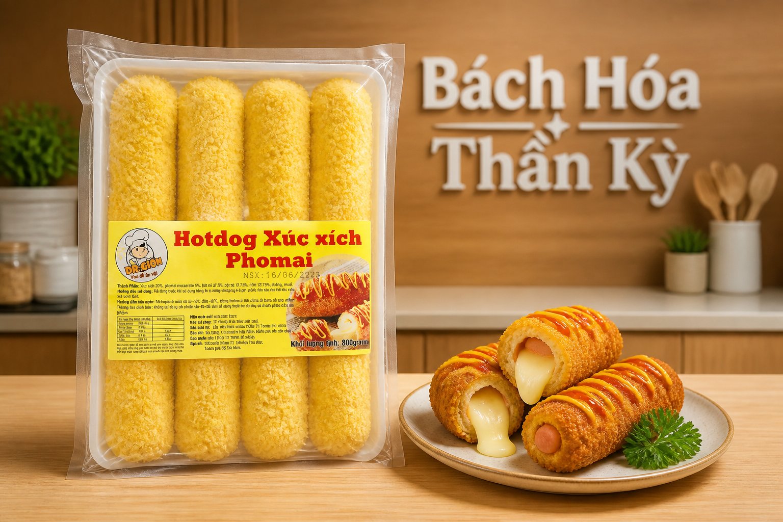 Hot Dog Phô Mai - 800gr (8cây)
