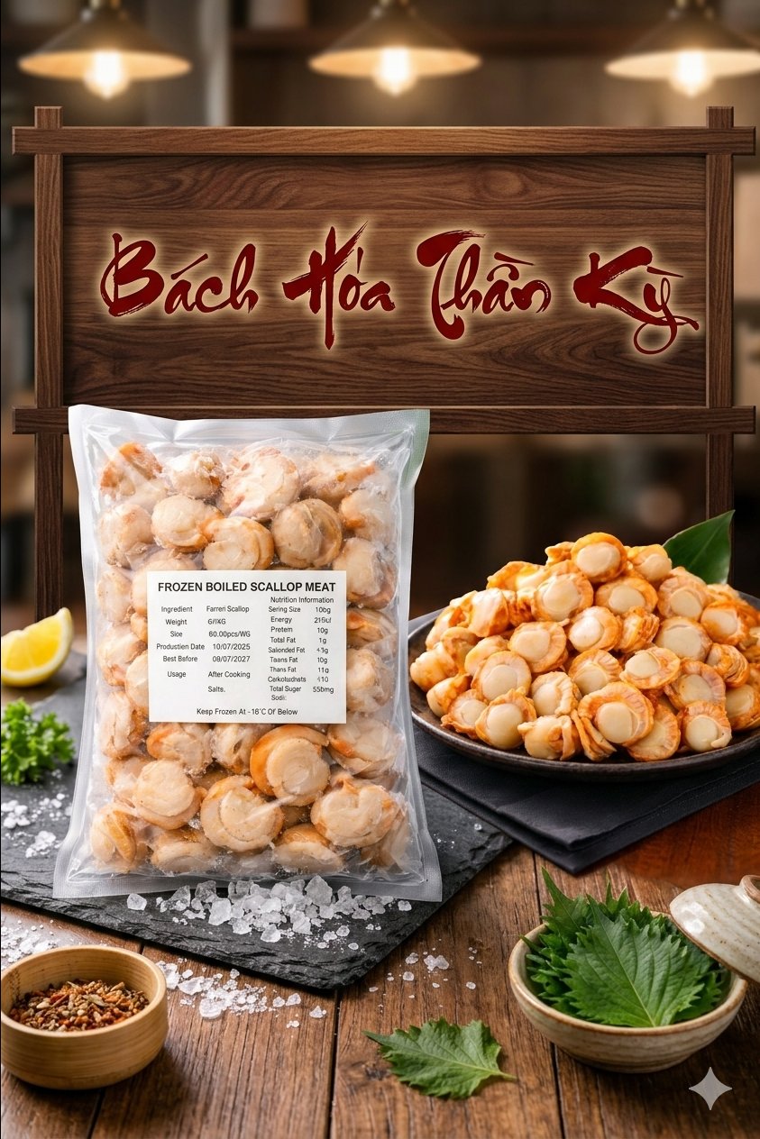 Còi Sò Điệp HẤP (40/60) - Gói 1KG