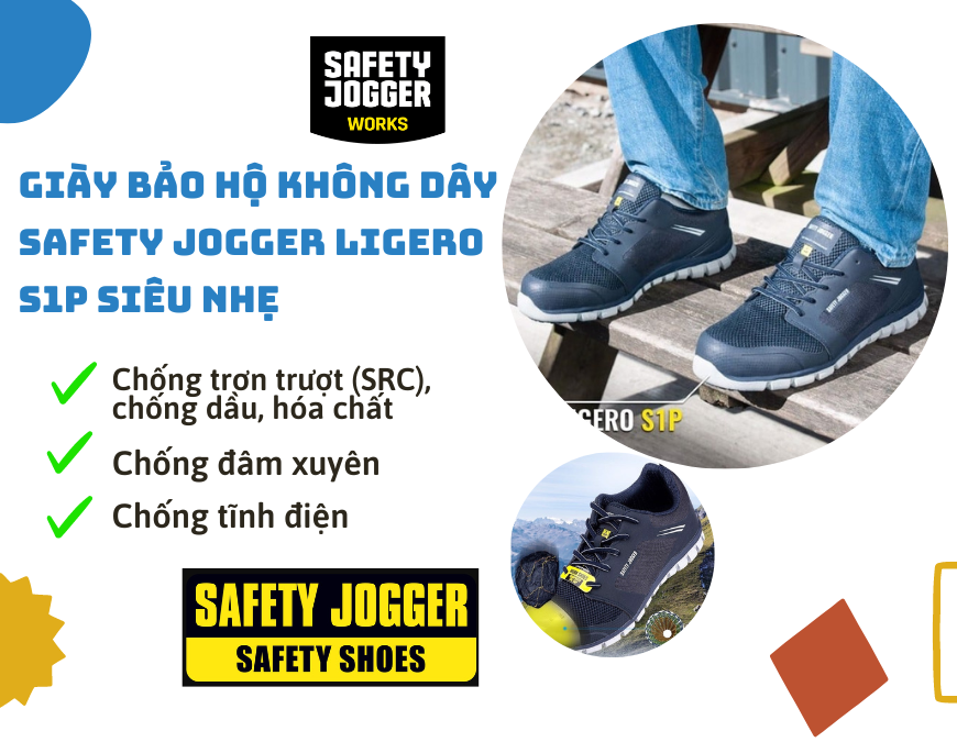 Giày bảo hộ siêu nhẹ Jogger Ligero S1P dáng thể thao