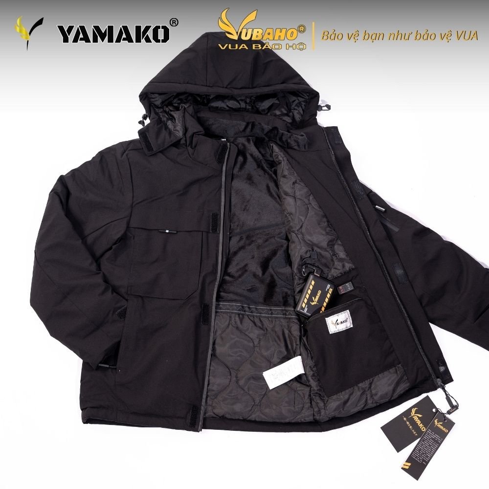 Áo sưởi Ấm Super Heating Yamako 9 vùng sưởi nhiệt giảm đau nhức vai gáy MÀU ĐEN