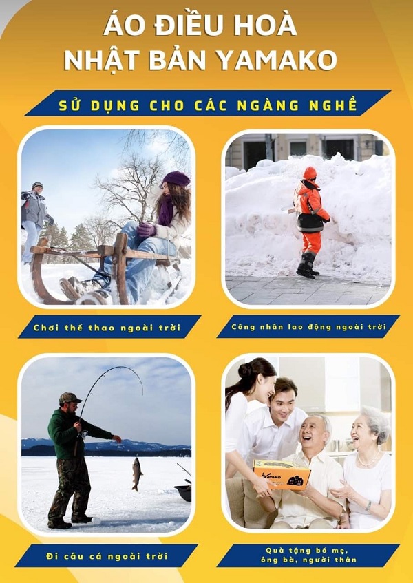 Áo sưởi Ấm Super Heating Yamako 9 vùng sưởi nhiệt màu XANH THAN