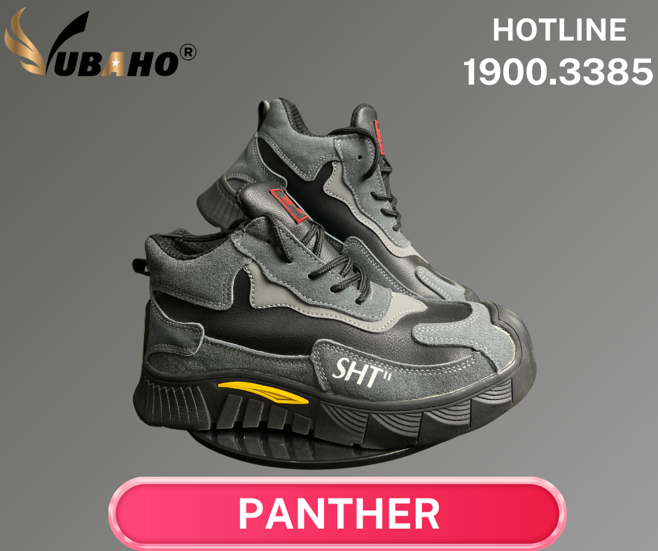 Giày bảo hộ Fiv Out Panther phối xám đen, đế đen có đường vàng