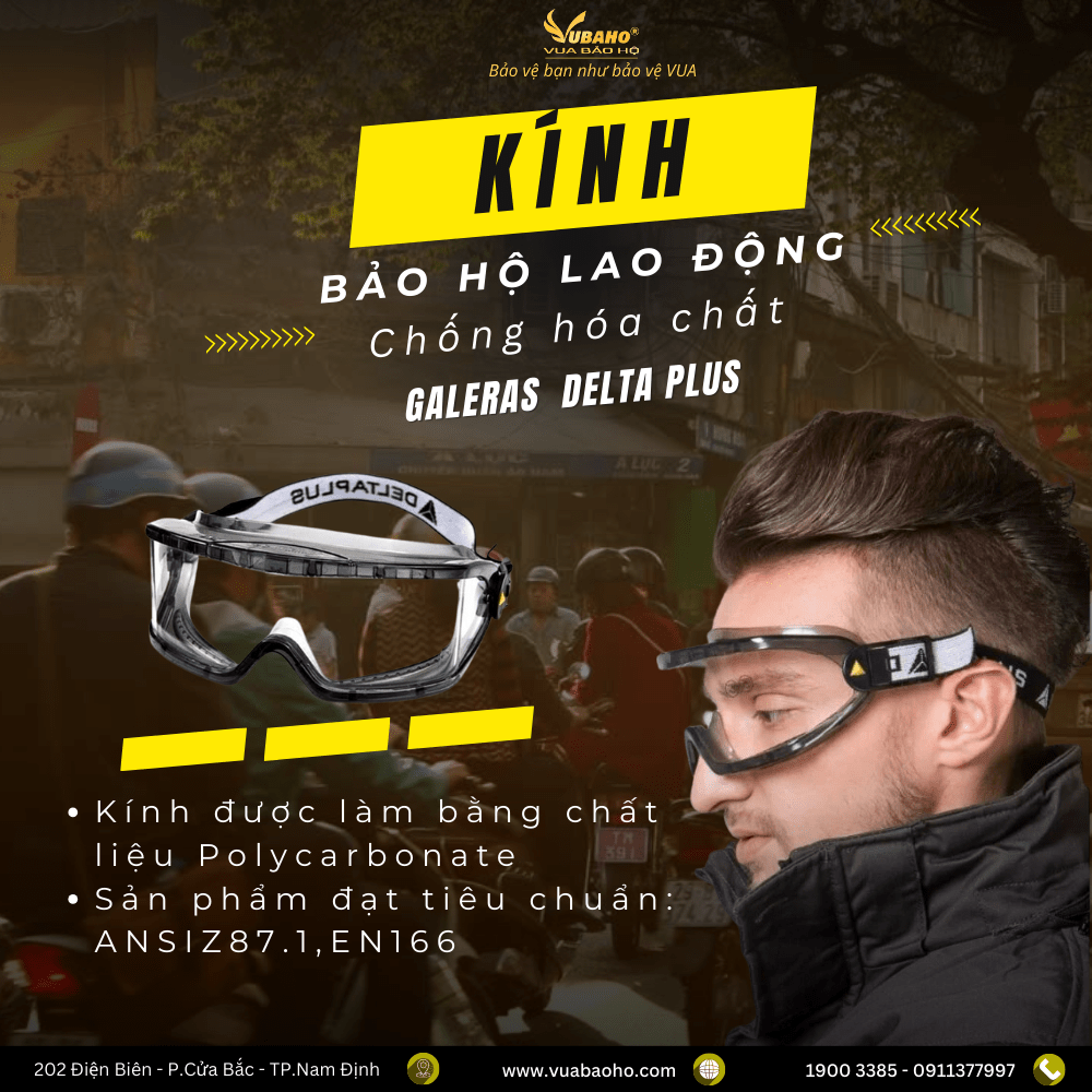 Kính chống hóa chất Deltaplus Galeras, chống đọng sương