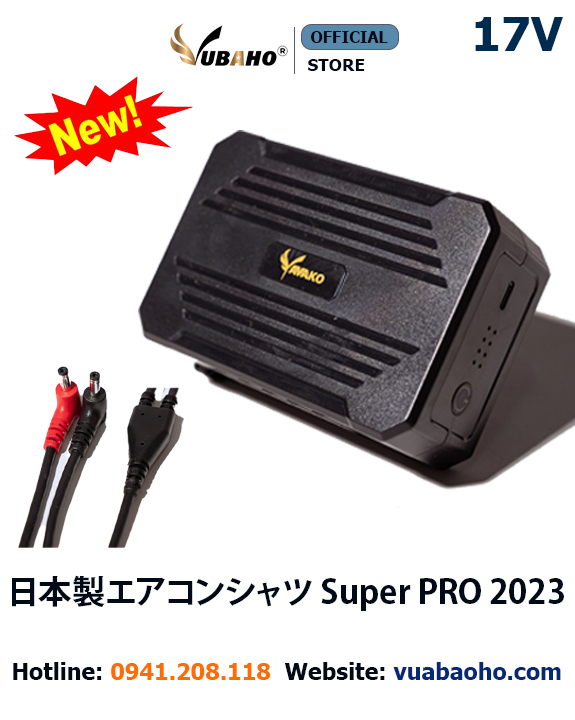 Phụ kiện áo điều hoà - Pin Áo điều hoà Yamako Nhật Bản  Super Pro 17V - 30.000MAH