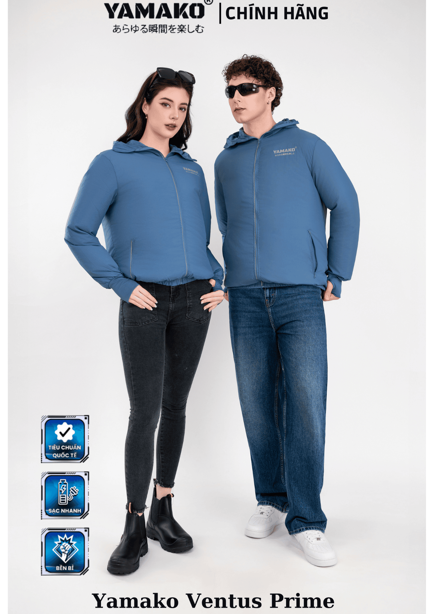 BỘ ÁO ĐIỀU HÒA YAMAKO HERO LIGHT 18V-20.000 MAH - VENTUS PRIME