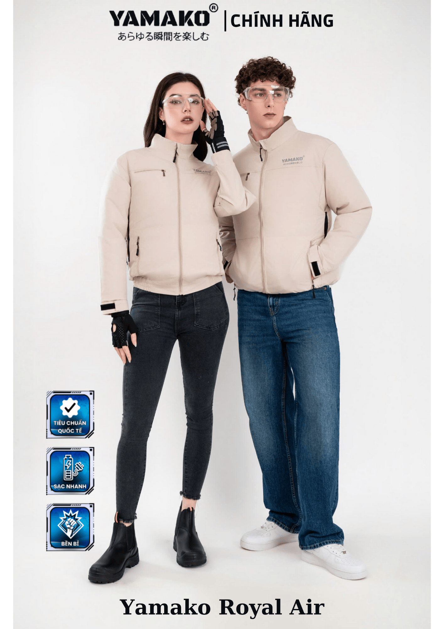 BỘ ÁO ĐIỀU HÒA YAMAKO HERO LIGHT 18V- 20.000 MAH - ROYAL AIR