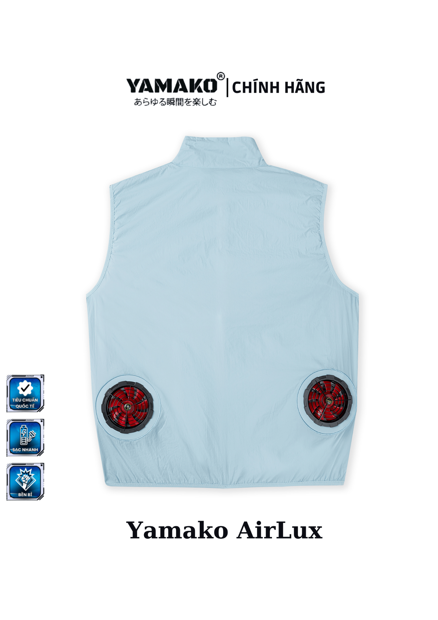 BỘ ÁO ĐIỀU HÒA YAMAKO HERO LIGHT 18V - 20.000 MAH - AIRLUX