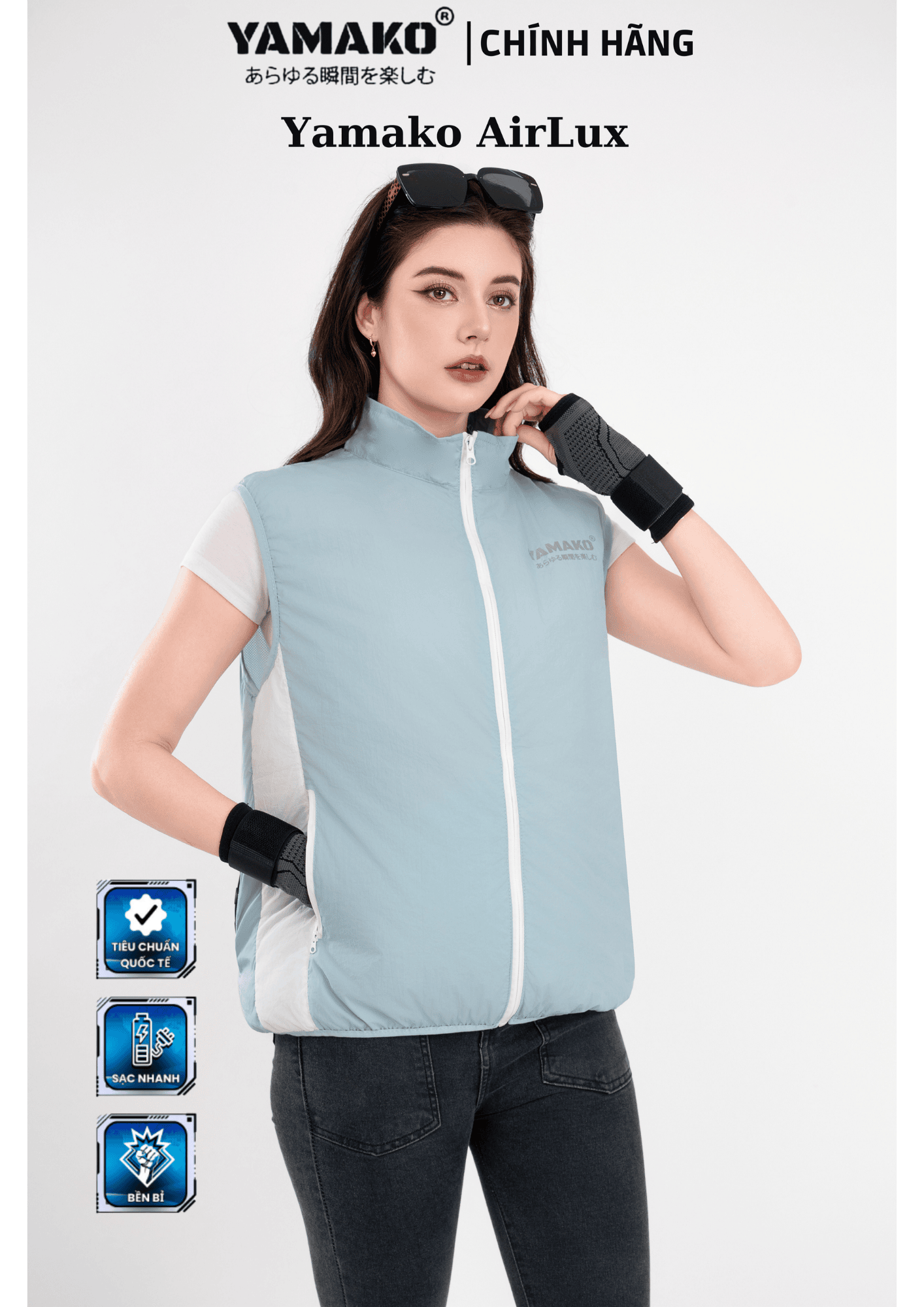 BỘ ÁO ĐIỀU HÒA YAMAKO HERO LIGHT 18V - 20.000 MAH - AIRLUX