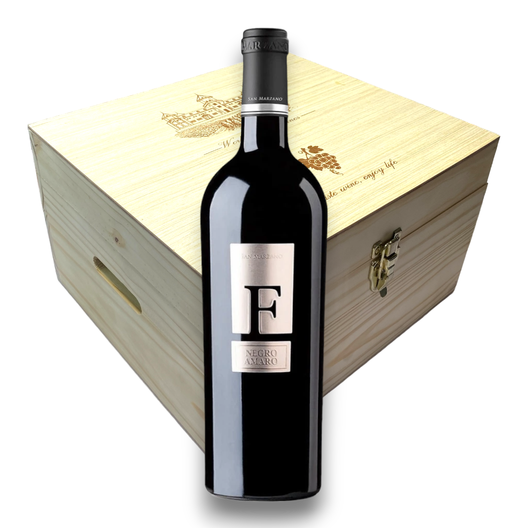 Thùng gỗ 6 chai rượu vang đỏ Ý F Negroamaro - Vintage 2020 - 750ml / 15% / DTF Ý / K41D