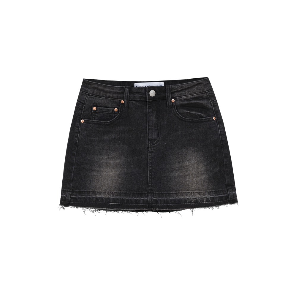 DROP-HEM DENIM SKIRT