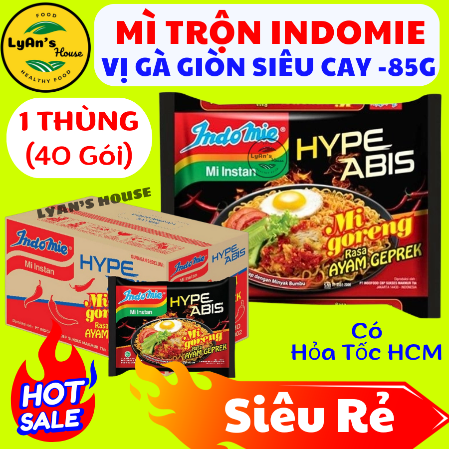 Thùng 40 GÓI- Mì trộn INDOMIE Vị GÀ SIÊU CAY