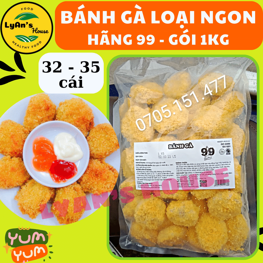 (32-35 cái) Bánh gà 99 gói 1kg