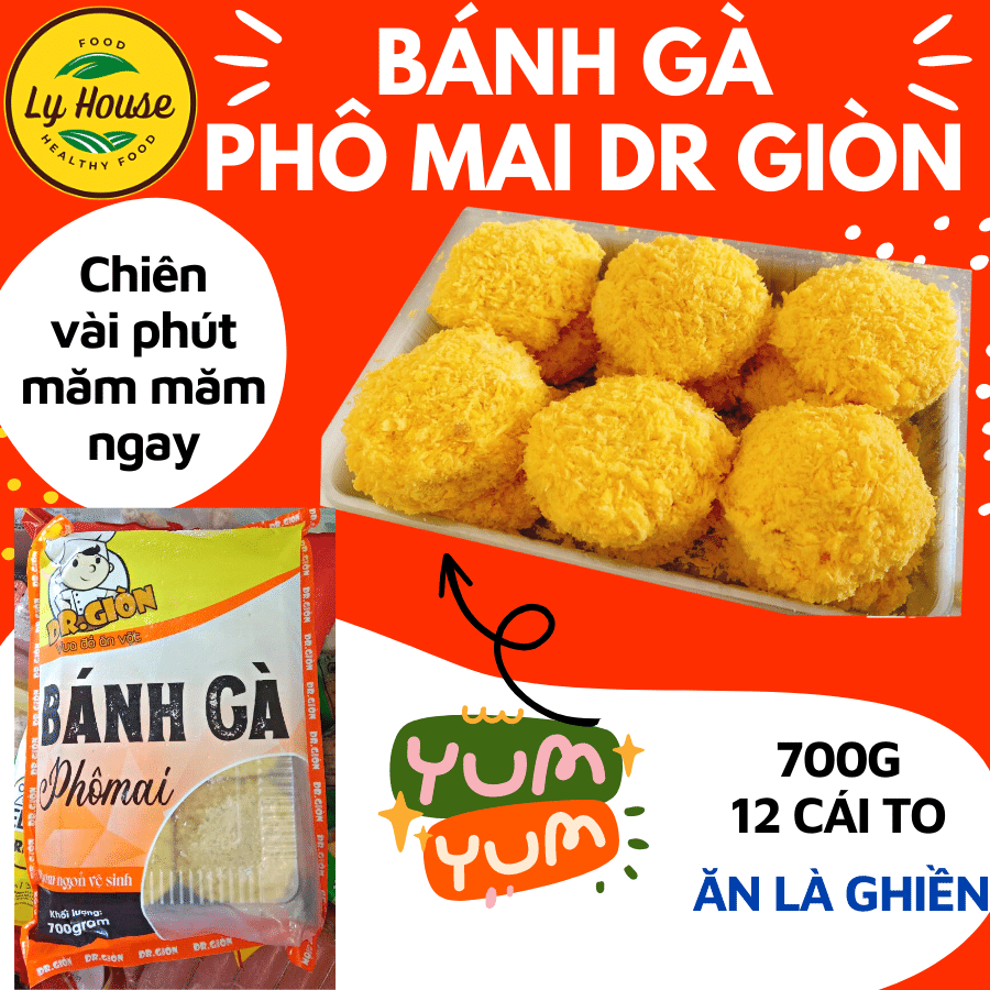 Bánh Gà Phô Mai Dr Giòn 700g (12 Cái) | Giòn Tan, Nhân Phô Mai Béo Béo