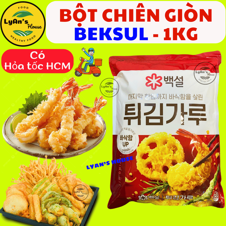 Bột Chiên Giòn BEKSUL Hàn Quốc 1kg – Giòn Rụm, Không Hút Dầu