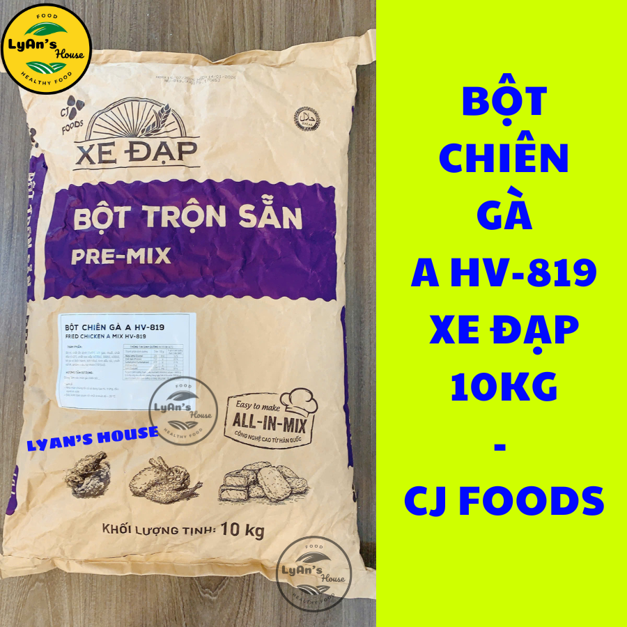 Bột Chiên Gà Rán Trộn Sẵn HV-819 Xe Đạp 10KG – Giải Pháp Chiên Gà Giòn Ngon Cho Quán Ăn