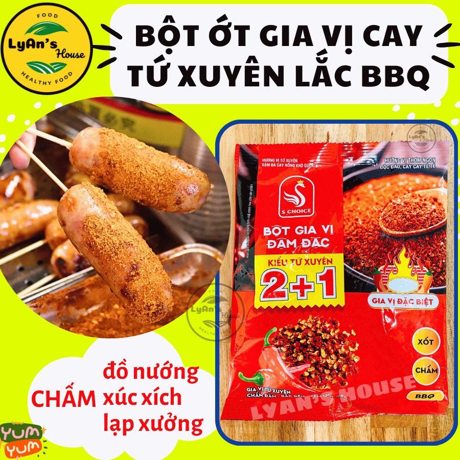 Bột Ớt Gia Vị Lắc BBQ 100g – Chấm Đồ Nướng, Xúc Xích, Lạp Xưởng