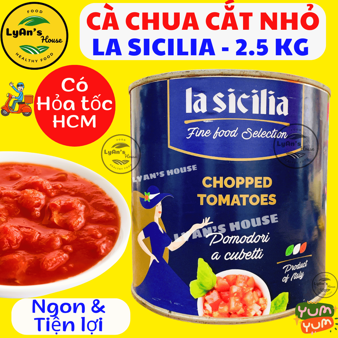 Xốt Cà Chua Cắt Nhỏ La Sicilia Lon 2.5kg