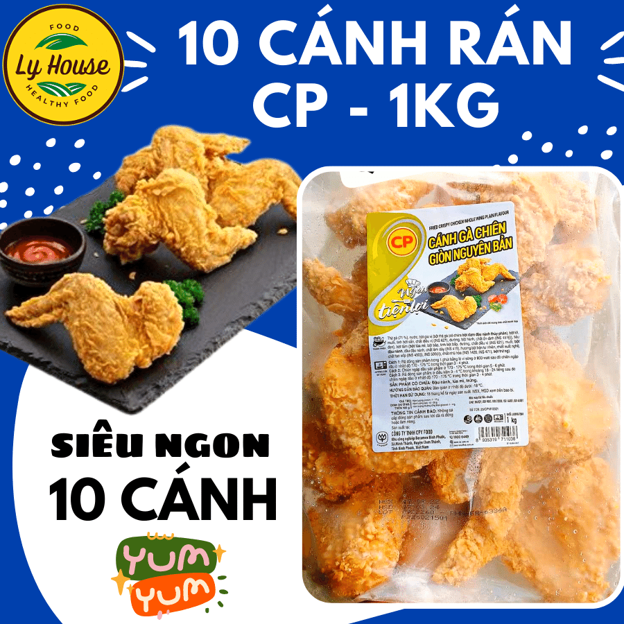 Cánh Gà Chiên Giòn CP 1kg (10 cánh) | Giá Sỉ Thực Phẩm Cho Quán Ăn – Giao Nhanh HCM