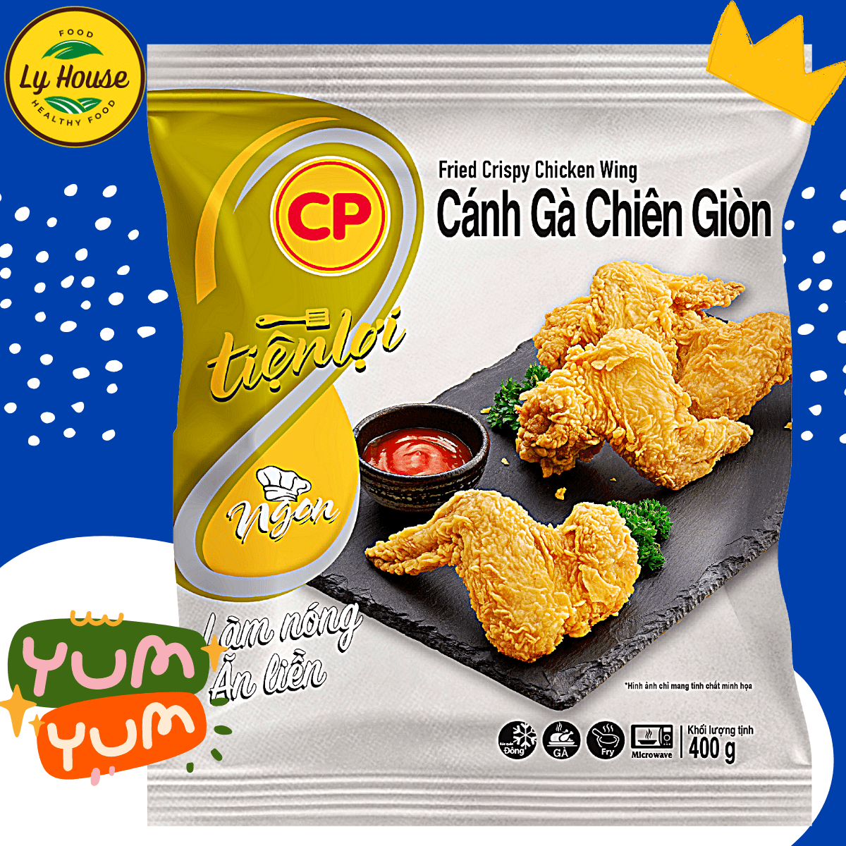 Cánh gà chiên giòn CP 400g 3-4 Cánh