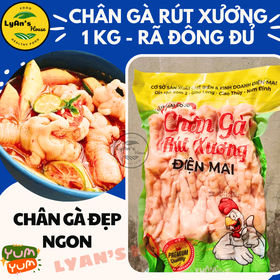 Chân gà rút xương 1kg net đủ