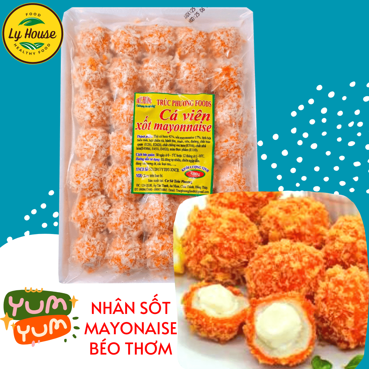 Chả cá sốt mayonaise (sốt trắng) Trúc Phương 500g