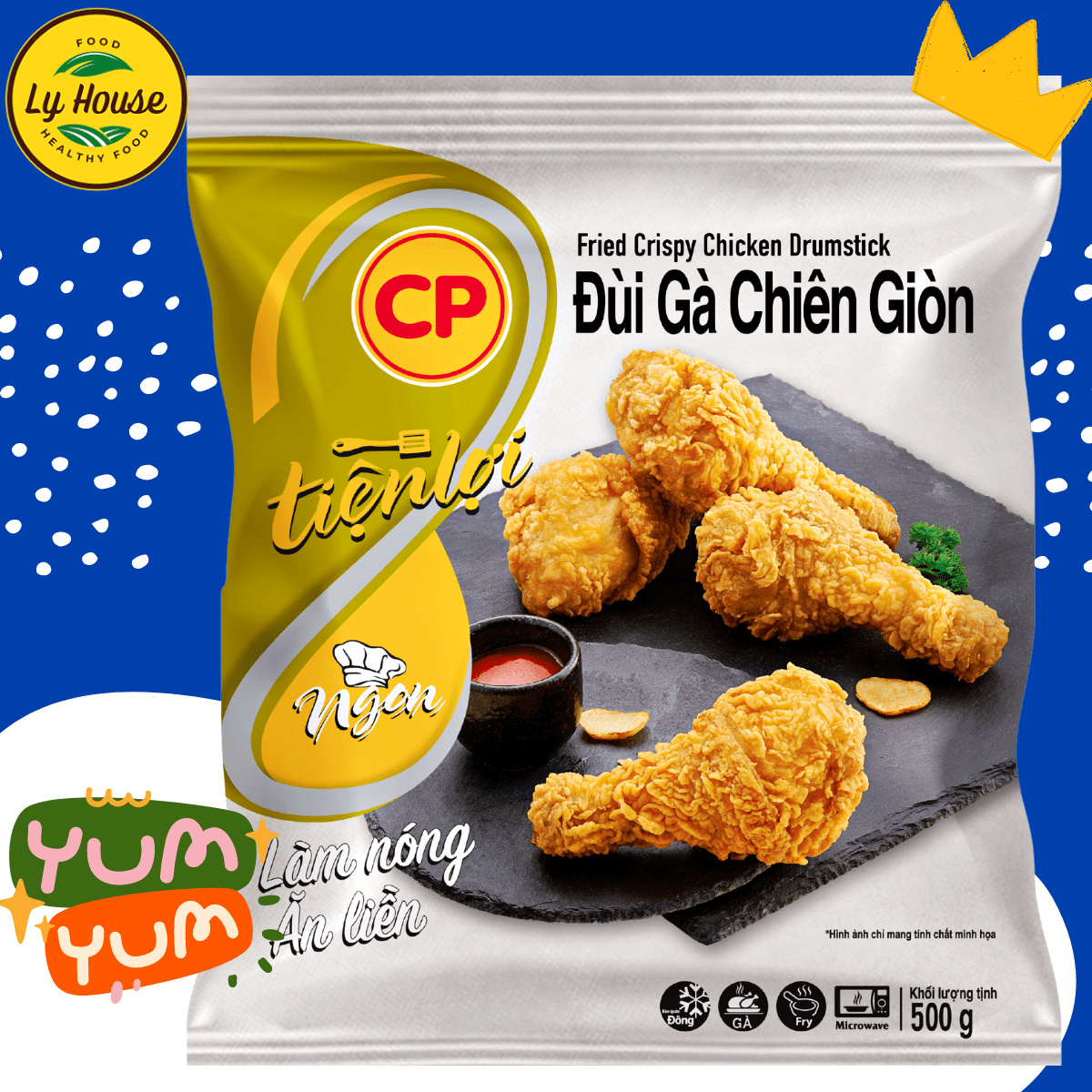 Đùi Gà Rán CP 500g (3-4 cái) – Giá sỉ cho quán ăn – Giao nhanh HCM