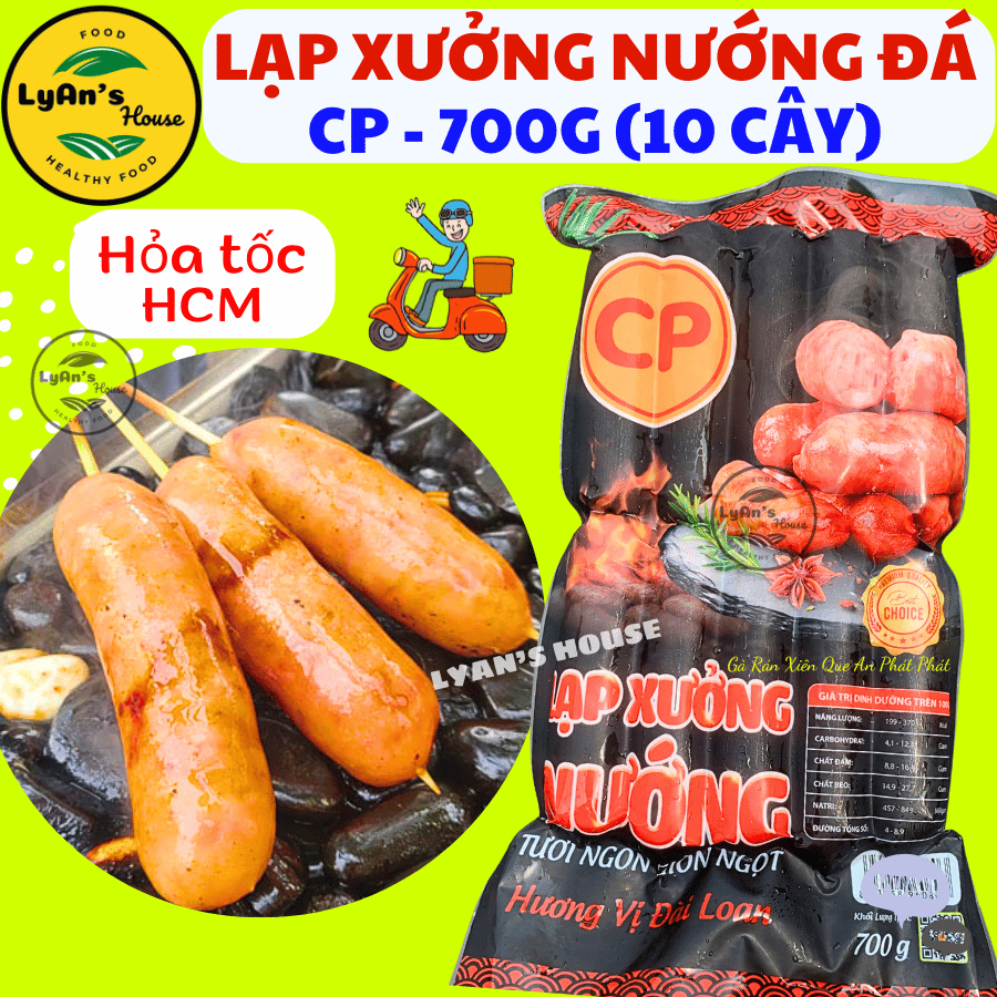 Lạp Xưởng Nướng Đá CP (700g-10 Cây), Xúc xích nướng đá