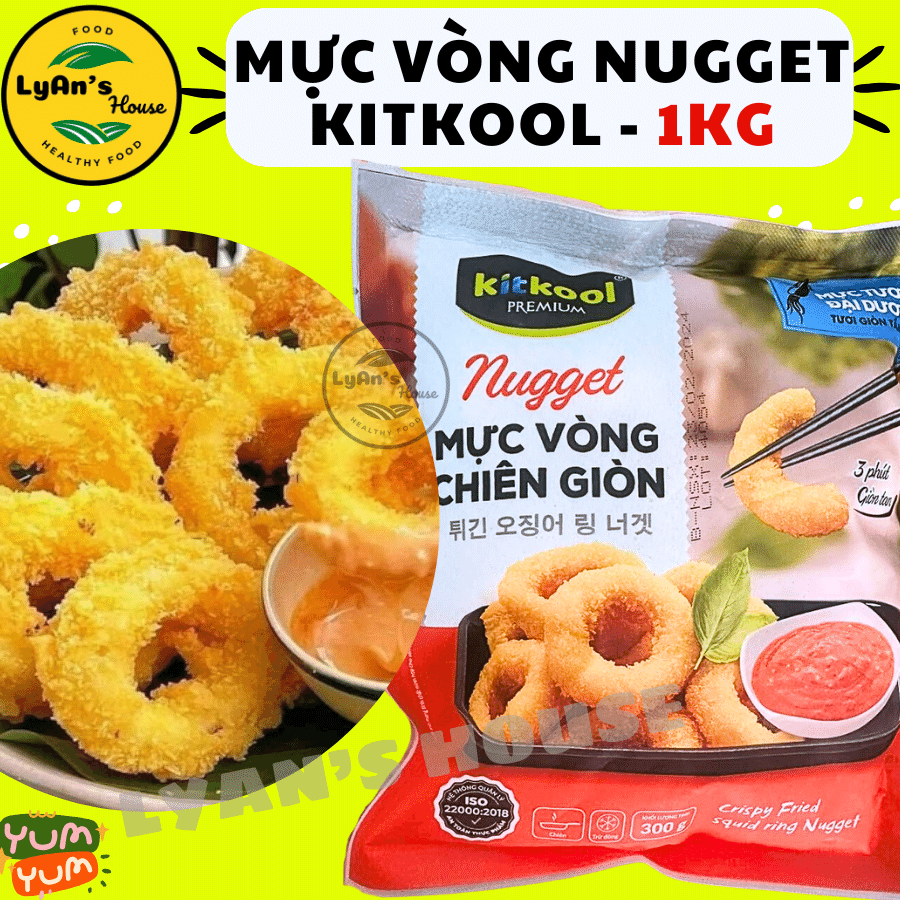 1kg Mực Vòng Nugget Chiên Giòn Kitkool LC
