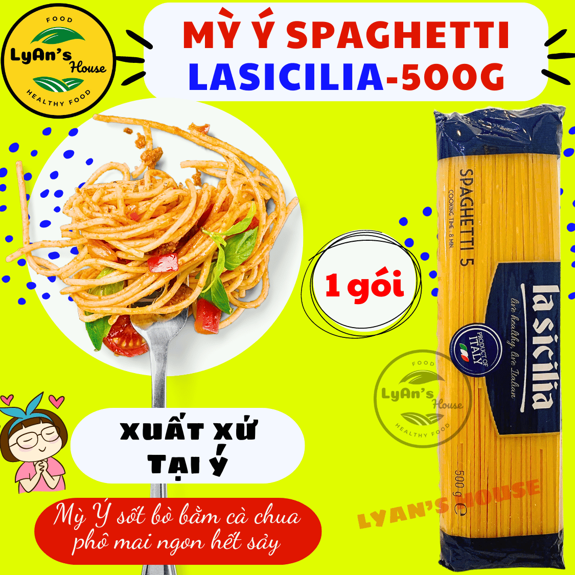 MÌ Ý SPAGHETTI LACISILIA 500G - Sợi tròn