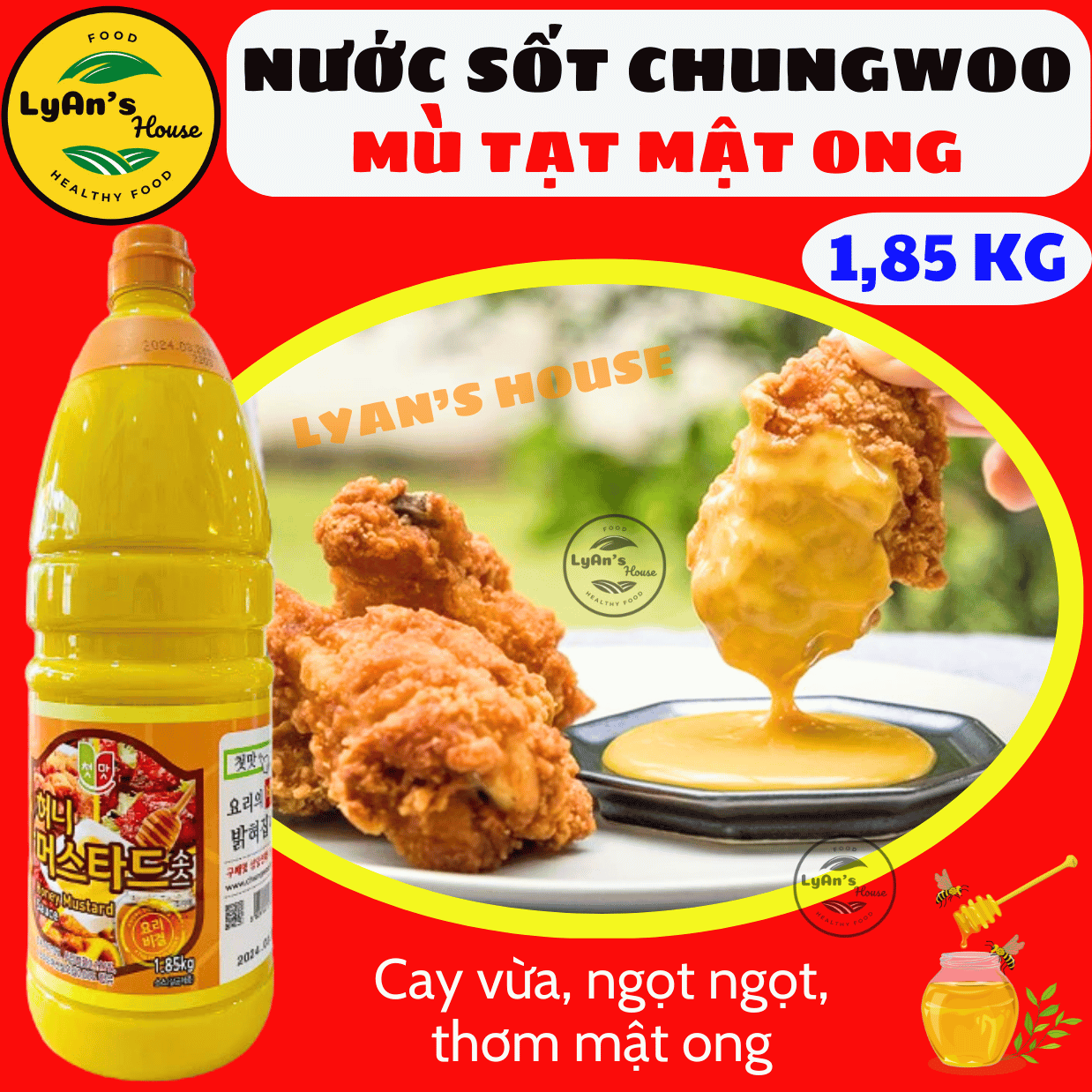 Sốt Mù Tạt Mật Ong Hàn Quốc Chungwoo 1.85kg