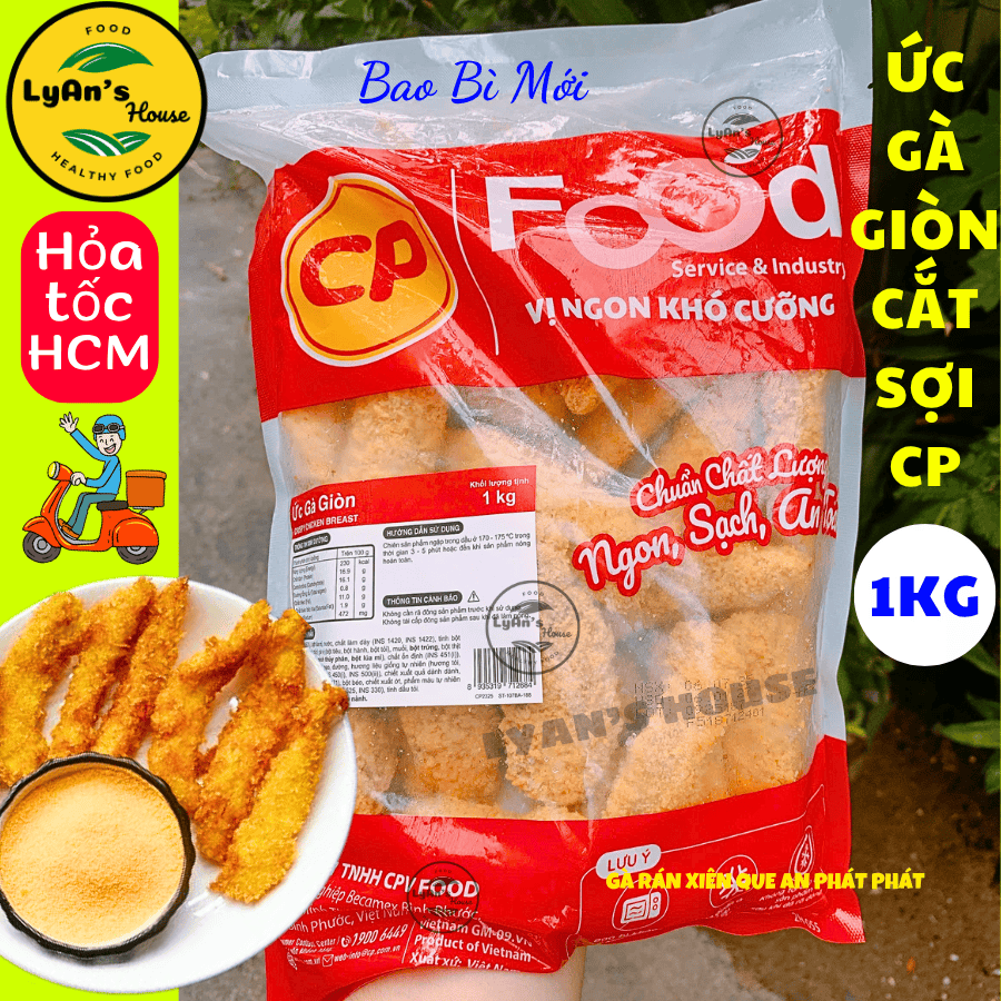 Ức Gà Cắt Sợi Tẩm Bột Chiên Giòn CP 1kg – Tiện Lợi, Ngon Giòn