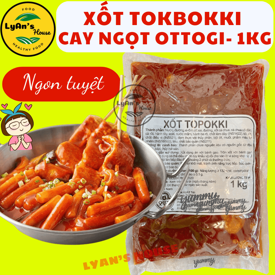 (Ngon) Sốt Nấu Tokbokki OTTOGI 1kg – Sốt Tokbokki Bánh Gạo, Chả Cá Chuẩn Hàn Quốc
