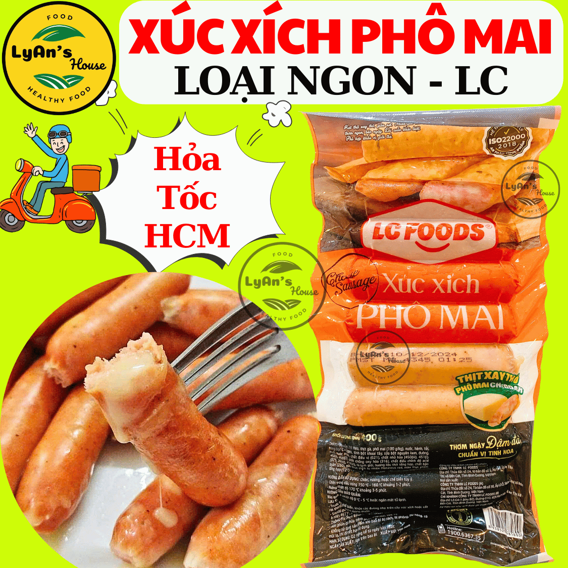 Xúc Xích PHÔ MAI LC 400g 8 Cây, Hotrend đồ ăn vặt