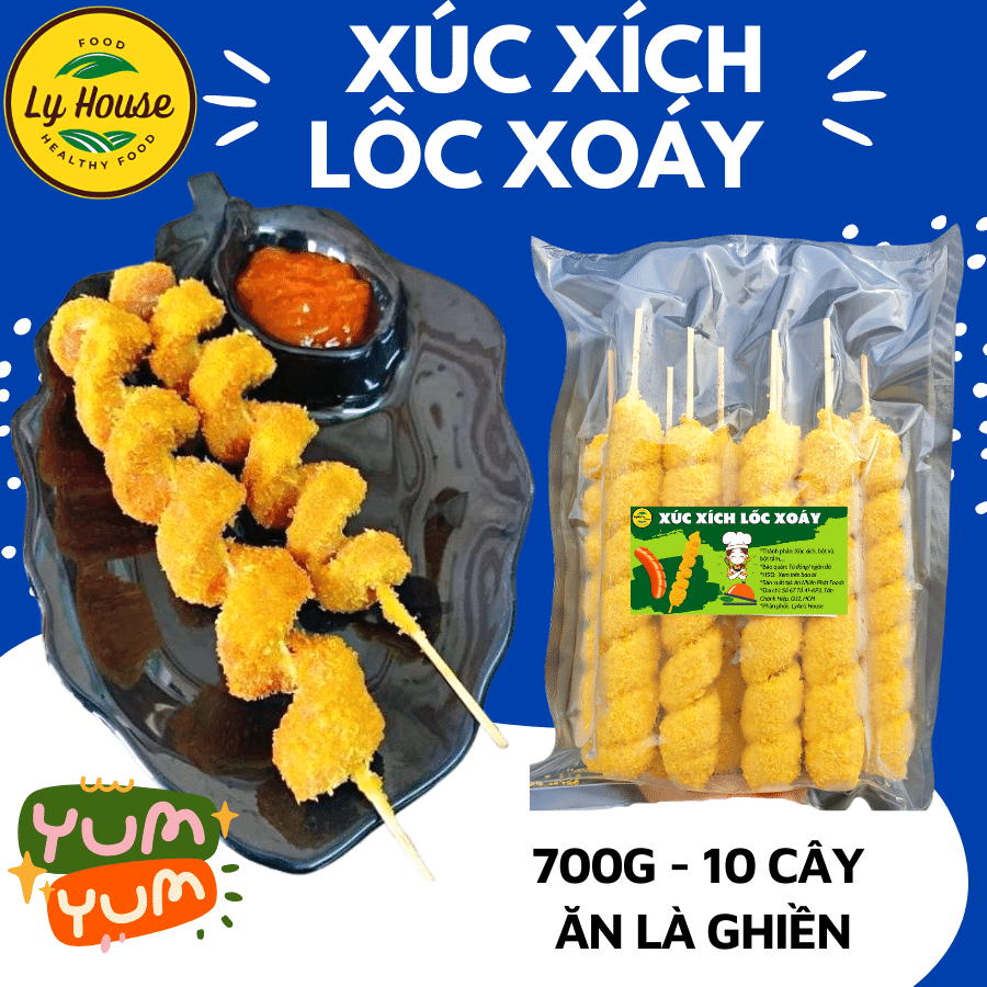Xúc xích lốc xoáy LyAn 700g 10 cây