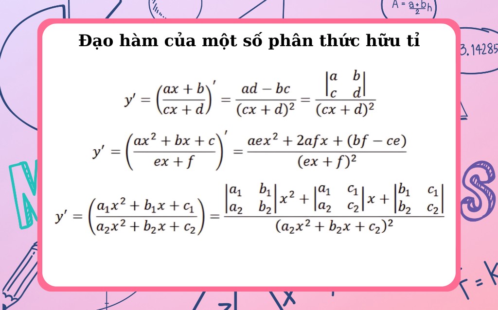 công thức đạo hàm