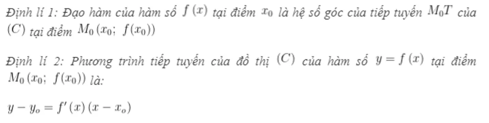 Công thức đạo hàm