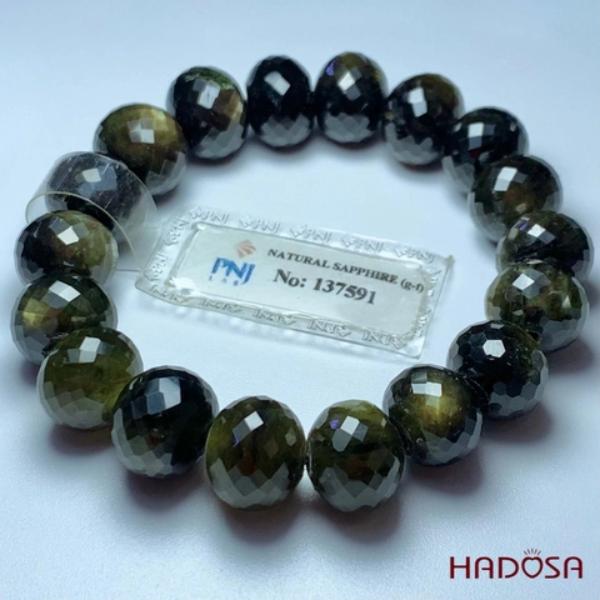 Vòng đá Hadosa Sapphire mài giác cao cấp 12mm chuẩn 5A