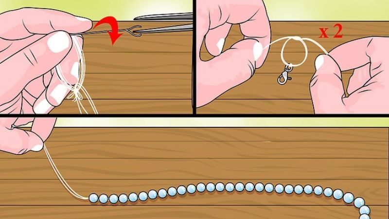 Cách xỏ ngọc trai vào vòng 
